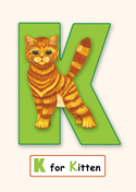 K for Kitten. Play Card by Irina Stetsenko.