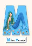 M for Marmaid. Play Card by Irina Stetsenko.