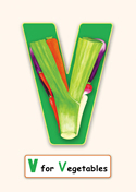 V for Vegetables. Play Card by Irina Stetsenko.